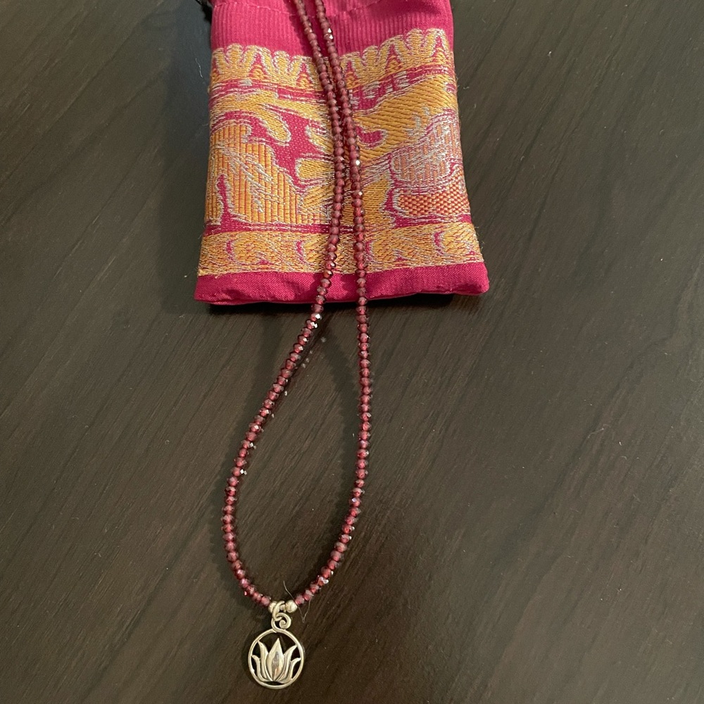 Lotus flower beaded necklace